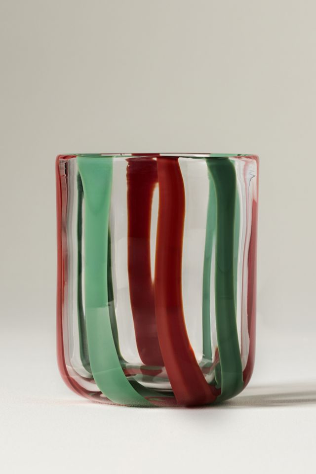 Ribbon Stripe Holiday Icon Juice Glass #4
