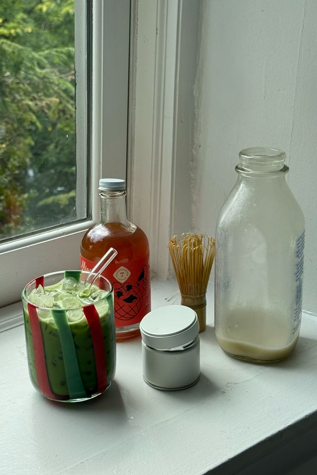 Ribbon Stripe Holiday Icon Juice Glass #7