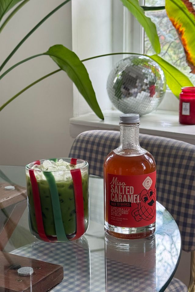 Ribbon Stripe Holiday Icon Juice Glass #1
