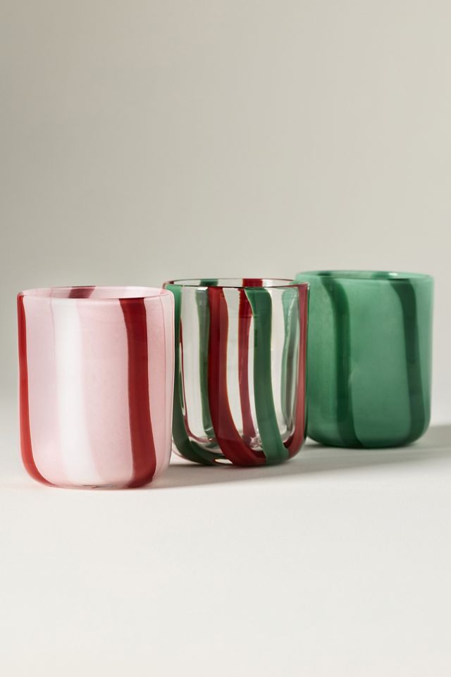 Ribbon Stripe Holiday Icon Juice Glass #2