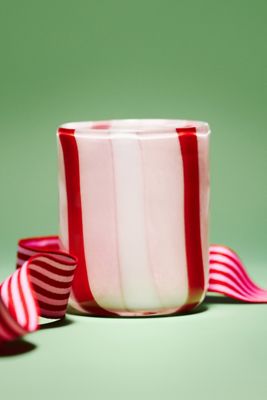 Ribbon Stripe Holiday Icon Juice Glass