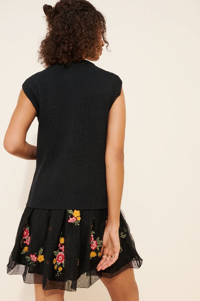 Sleeveless Cardigan Sweater Dress #1