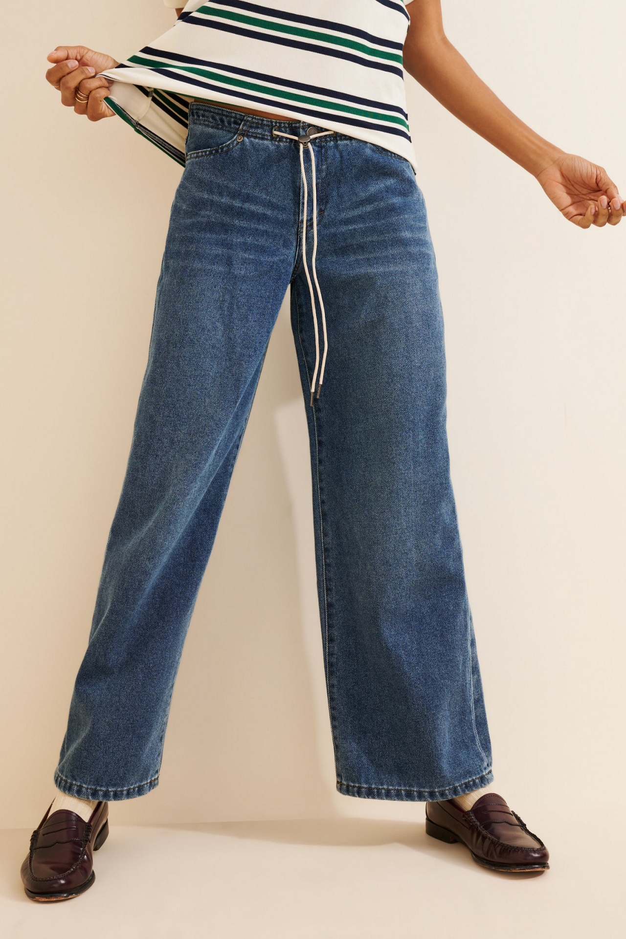 Habitual Jade Drawstring Wide-Leg Jeans