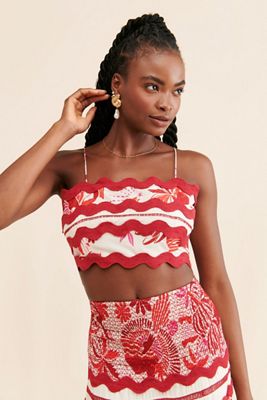 FARM Rio Tiles Printed Crop Top