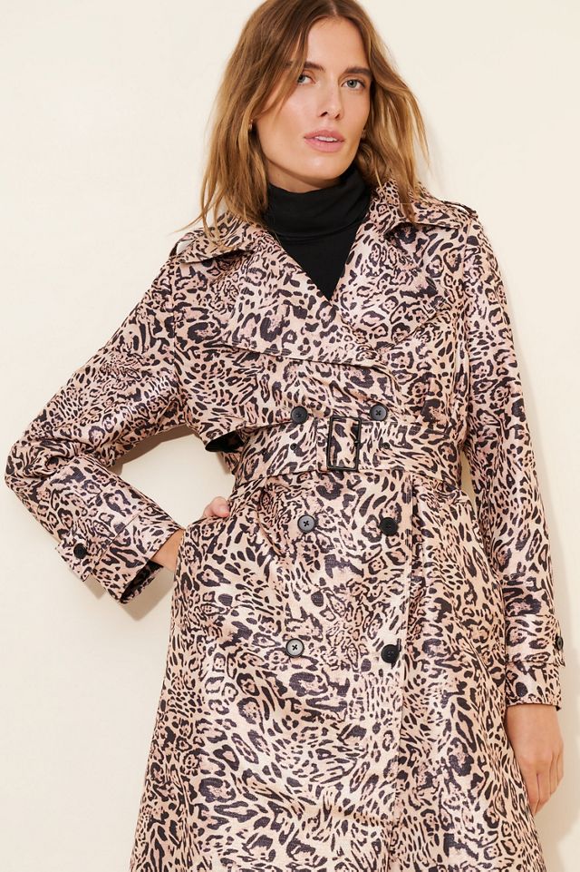 Hutch Metallic Leopard Trench Coat #4