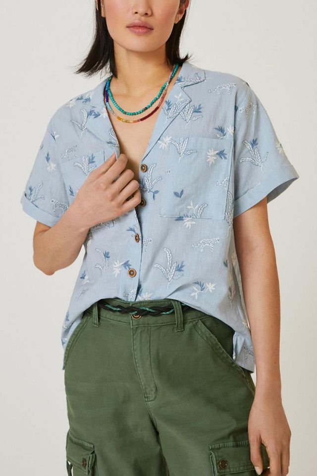 Maeve Surf Embroidered Buttondown #1