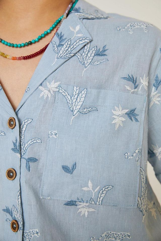 Maeve Surf Embroidered Buttondown #3