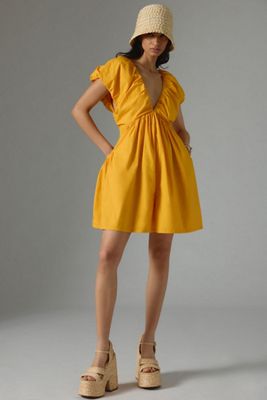 Ruched V-Neck Romper