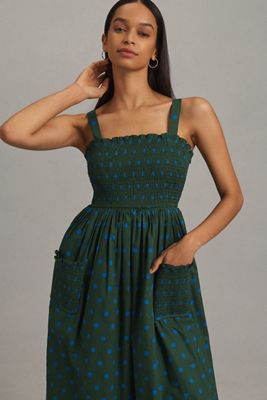 Pinnacle By Shruti Sancheti Smocked A-Line Midi Dress