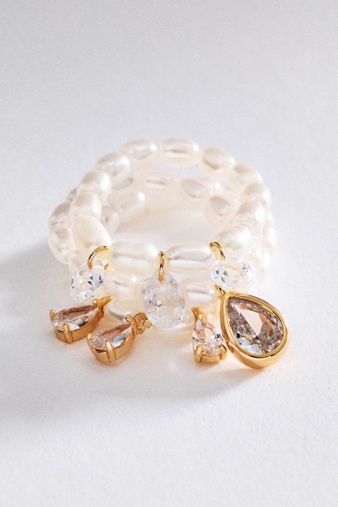 Pearl Stretch Ring, Set of 3