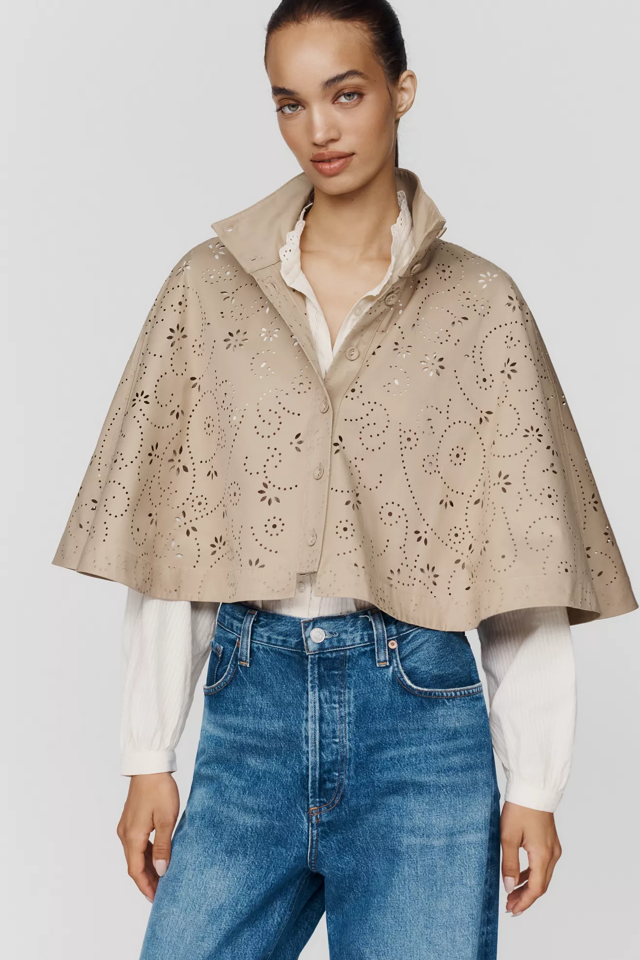Sunday in Brooklyn Eyelet Trench Cape