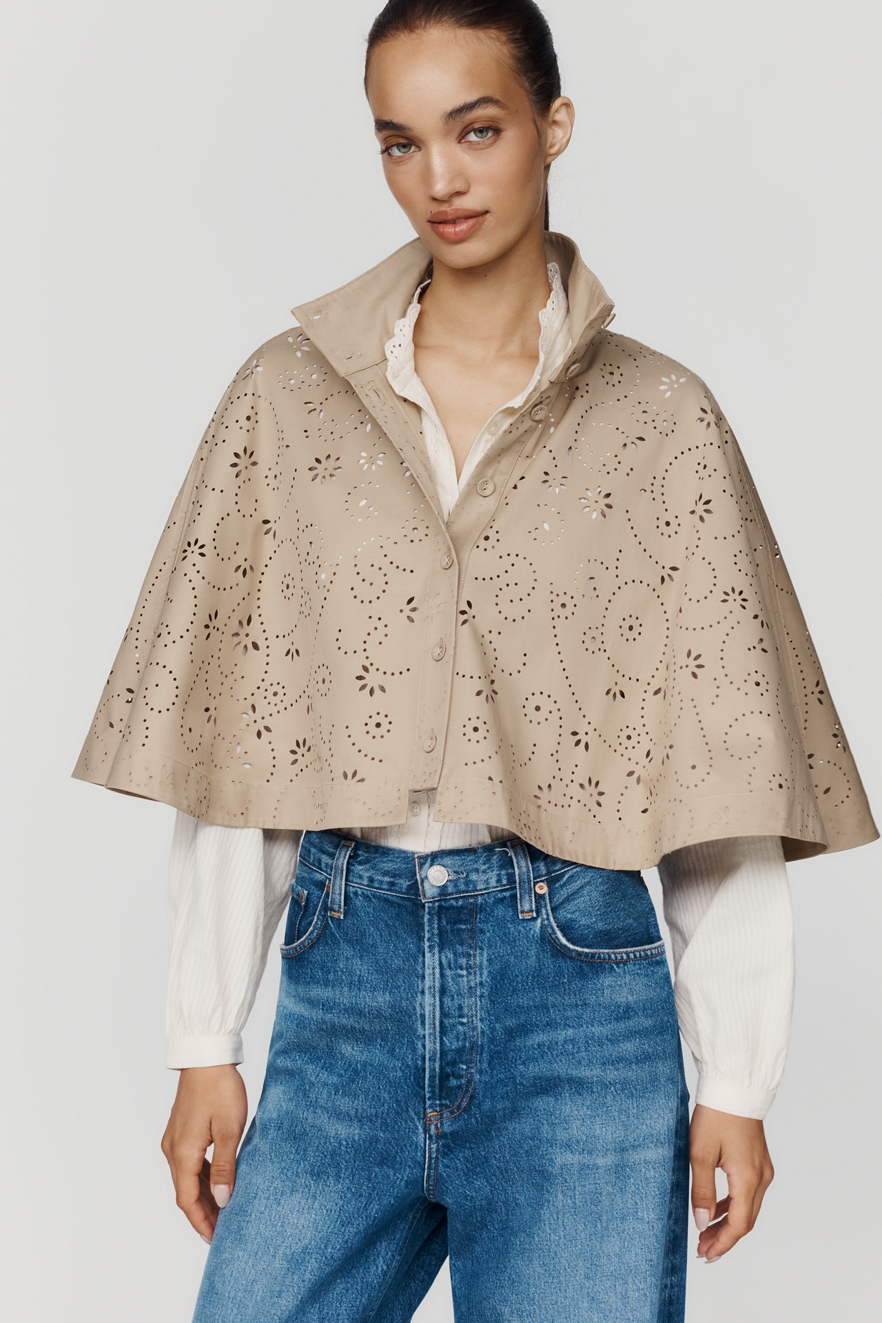 Sunday in Brooklyn Eyelet Trench Cape