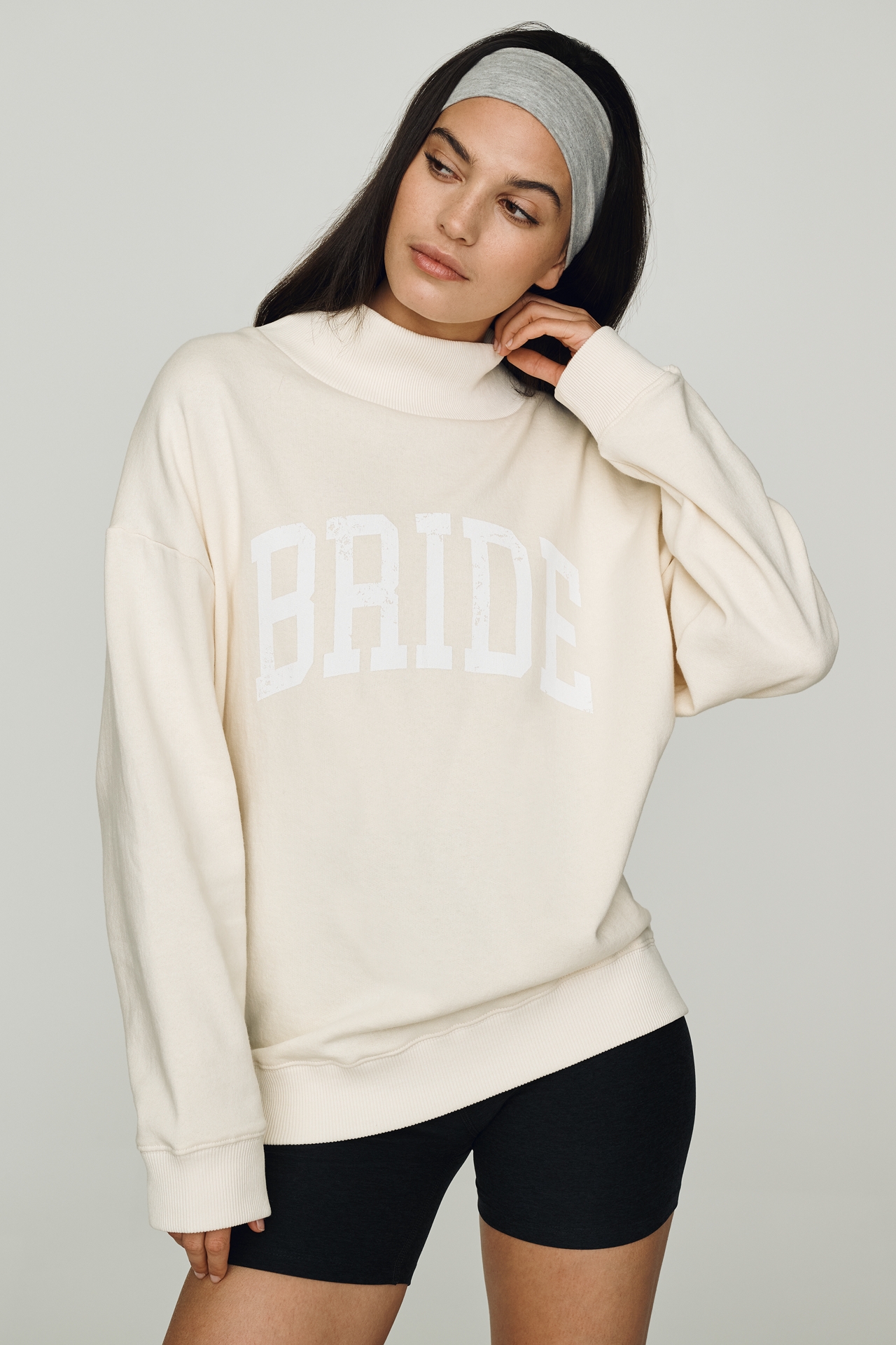 By Anthropologie Weddings Cotton Funnel-Neck Sweatshirt