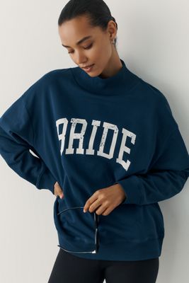 By Anthropologie Weddings Bride 100% Cotton Mock-Neck Sweatshirt