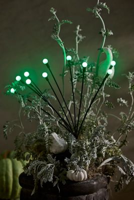 Ghostly Green Solar LED Firefly Stake Lights, Set of 2