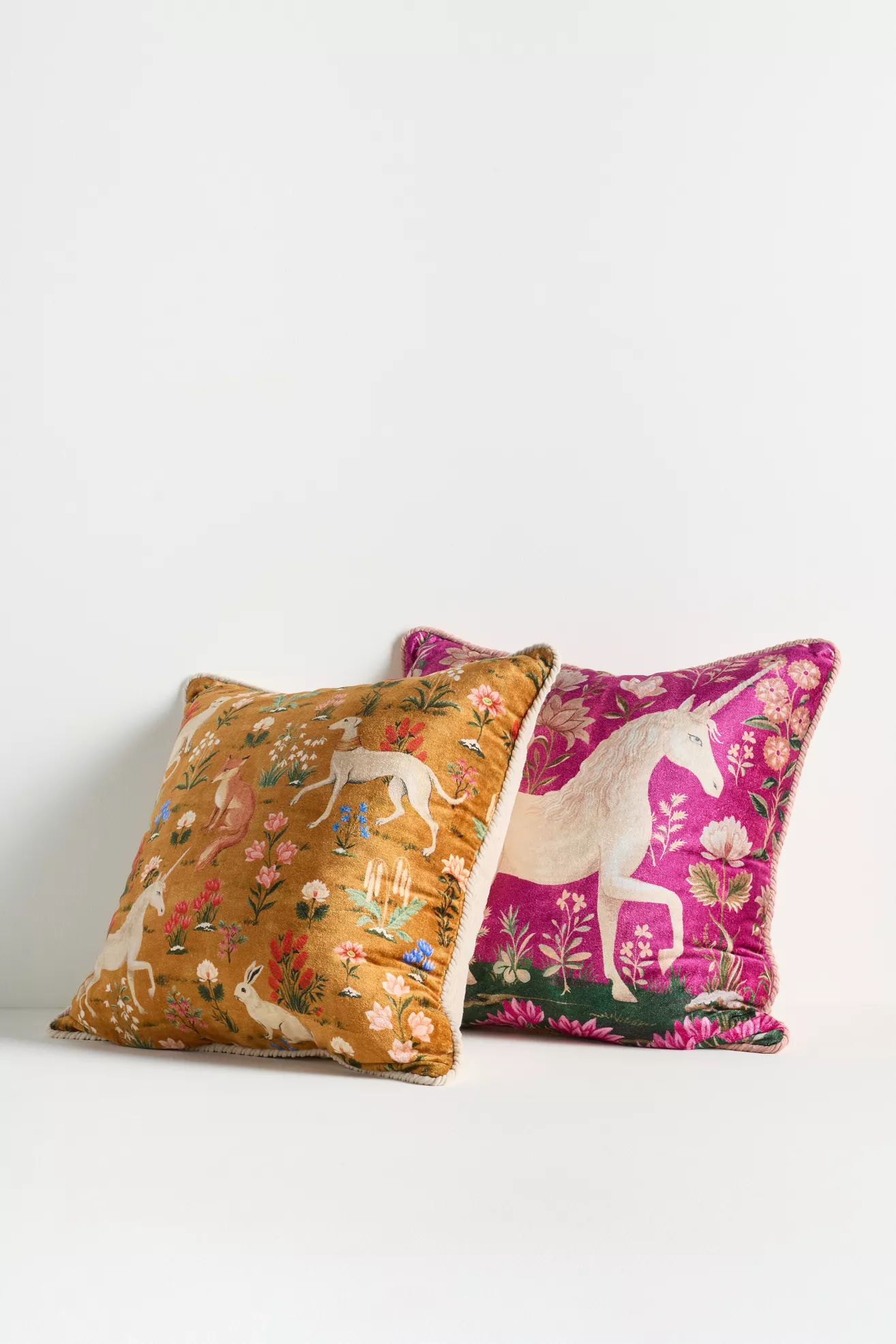 Winter Millefluers Printed Velvet Pillow