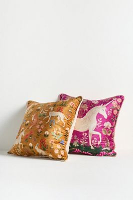 Winter Millefluers Printed Cotton Pillow