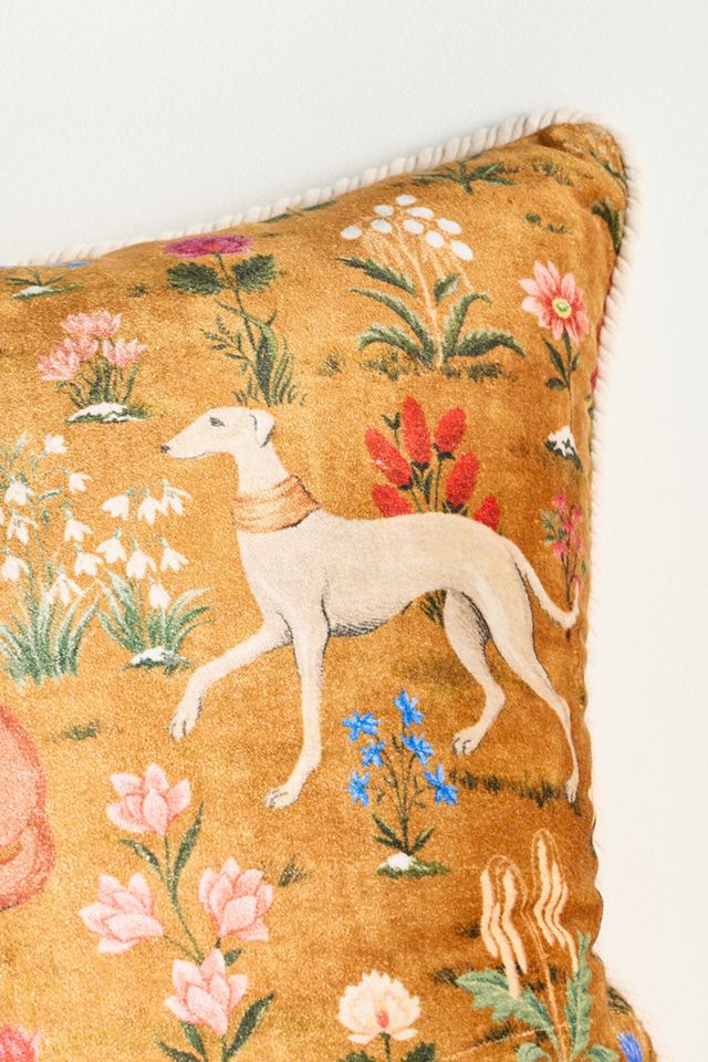 Winter Millefluers Printed Cotton Pillow #2