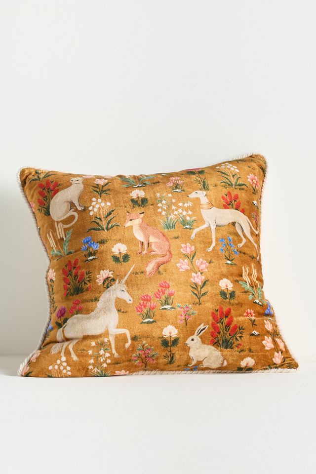 Winter Millefluers Printed Cotton Pillow #1
