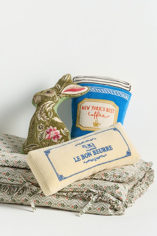 Cuscino in Cotone con Coniglietto Ricamato Woodland #1
