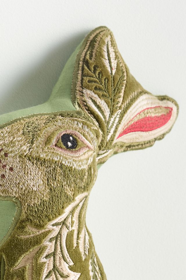 Cuscino in Cotone con Coniglietto Ricamato Woodland #3