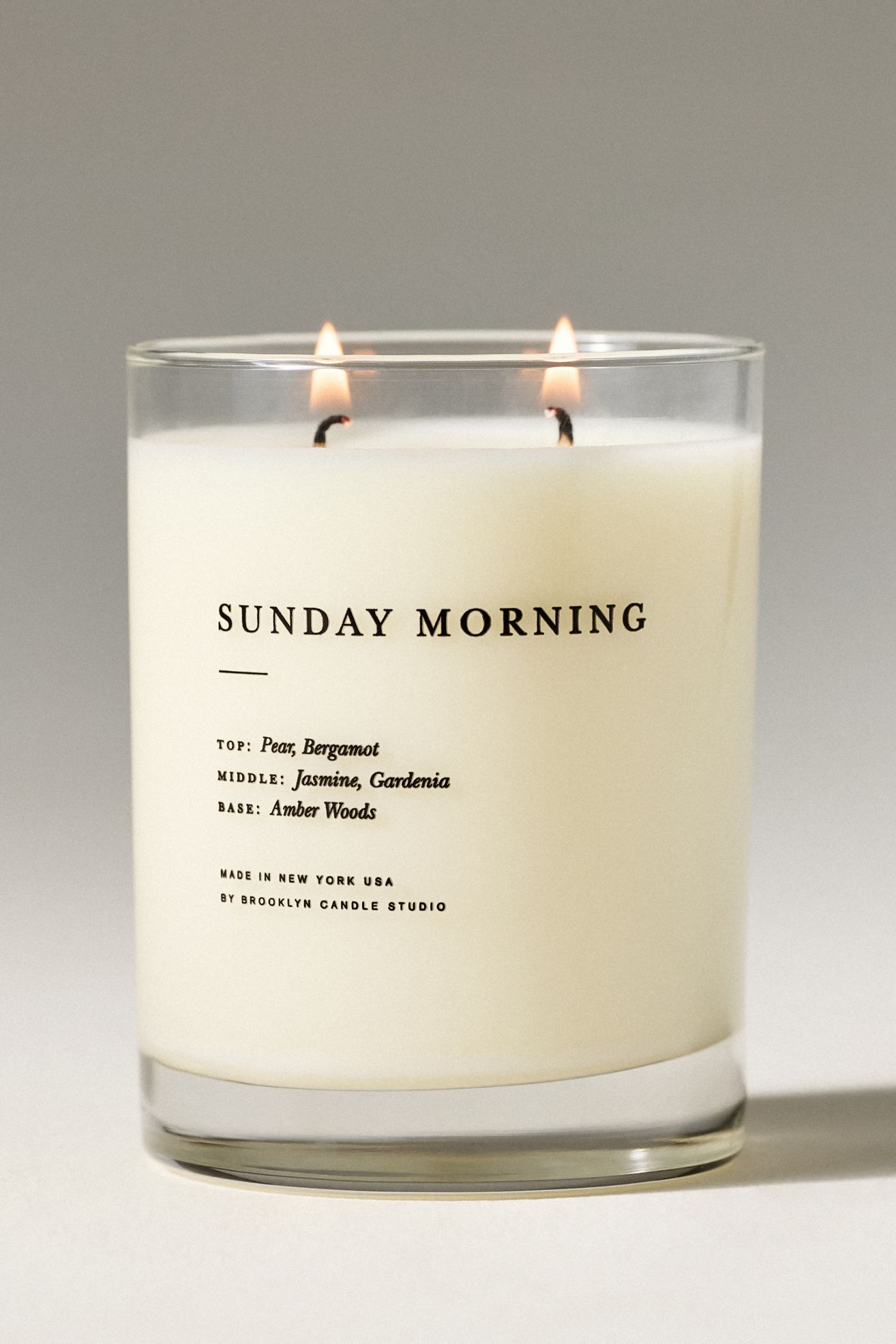 Brooklyn Candle Co. Floral Sunday Morning Glass Candle - White, M