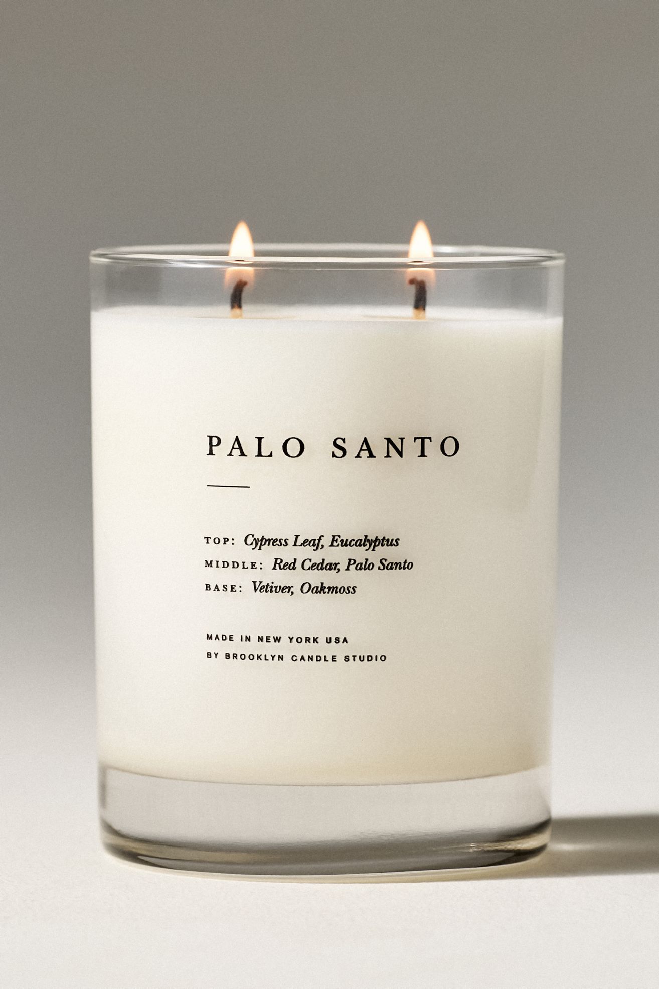 Brooklyn Candle Co. Woody Palo Santo Glass Candle - White, M
