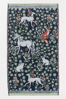 Anthropologie Aerith Cotton Velour Woven Hand Towel In Black