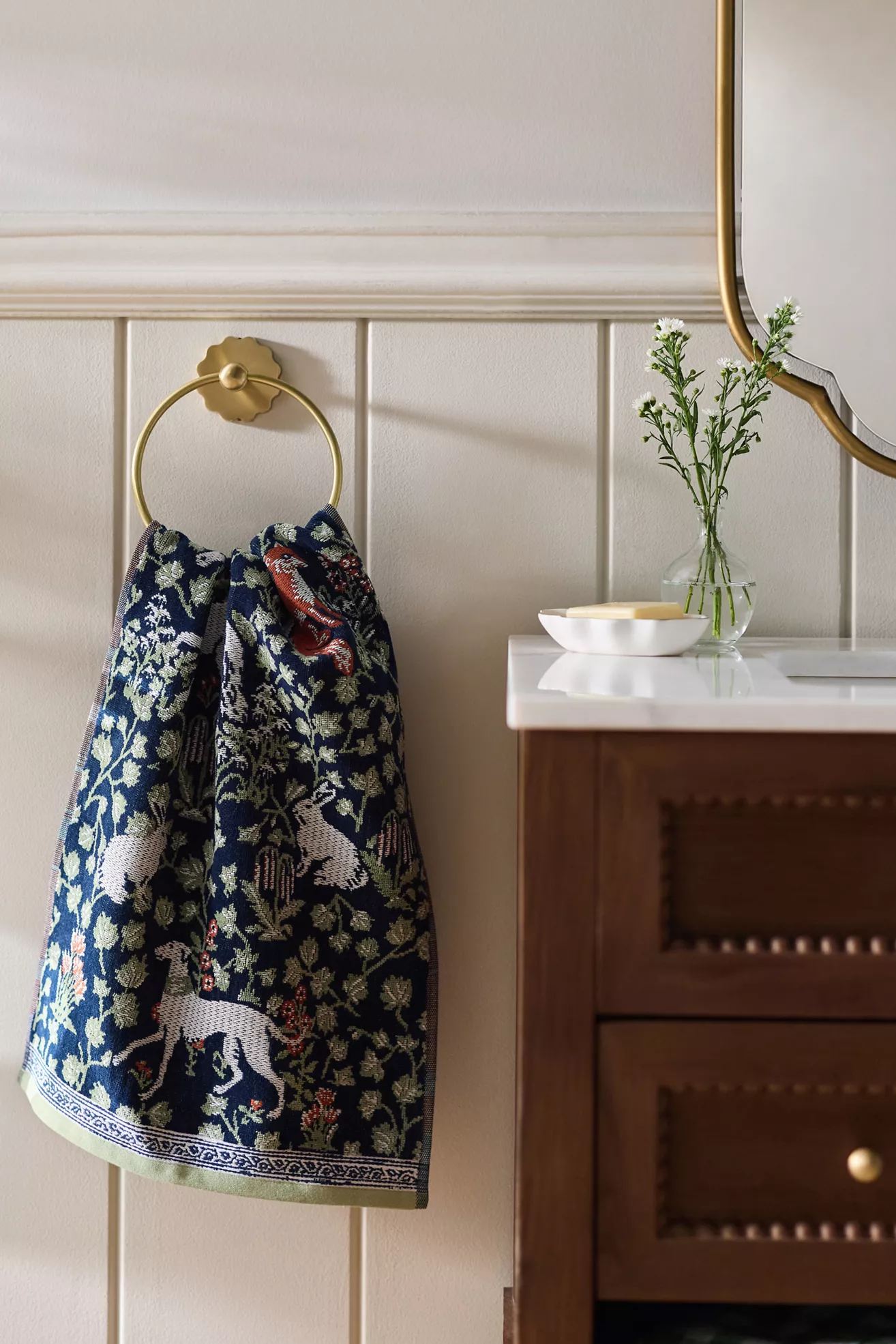 Aerith Cotton Velour Woven Hand Towel