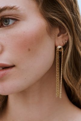 Chain Fringe Drop Earrings