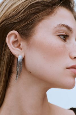 Metal Fringe Drop Earrings