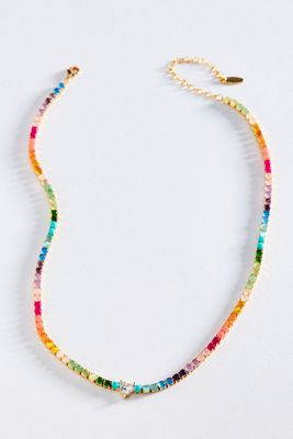 Colorful Beaded Tennis Necklace