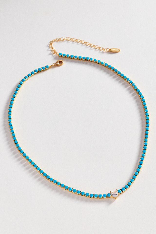 Colorful Beaded Tennis Necklace #1