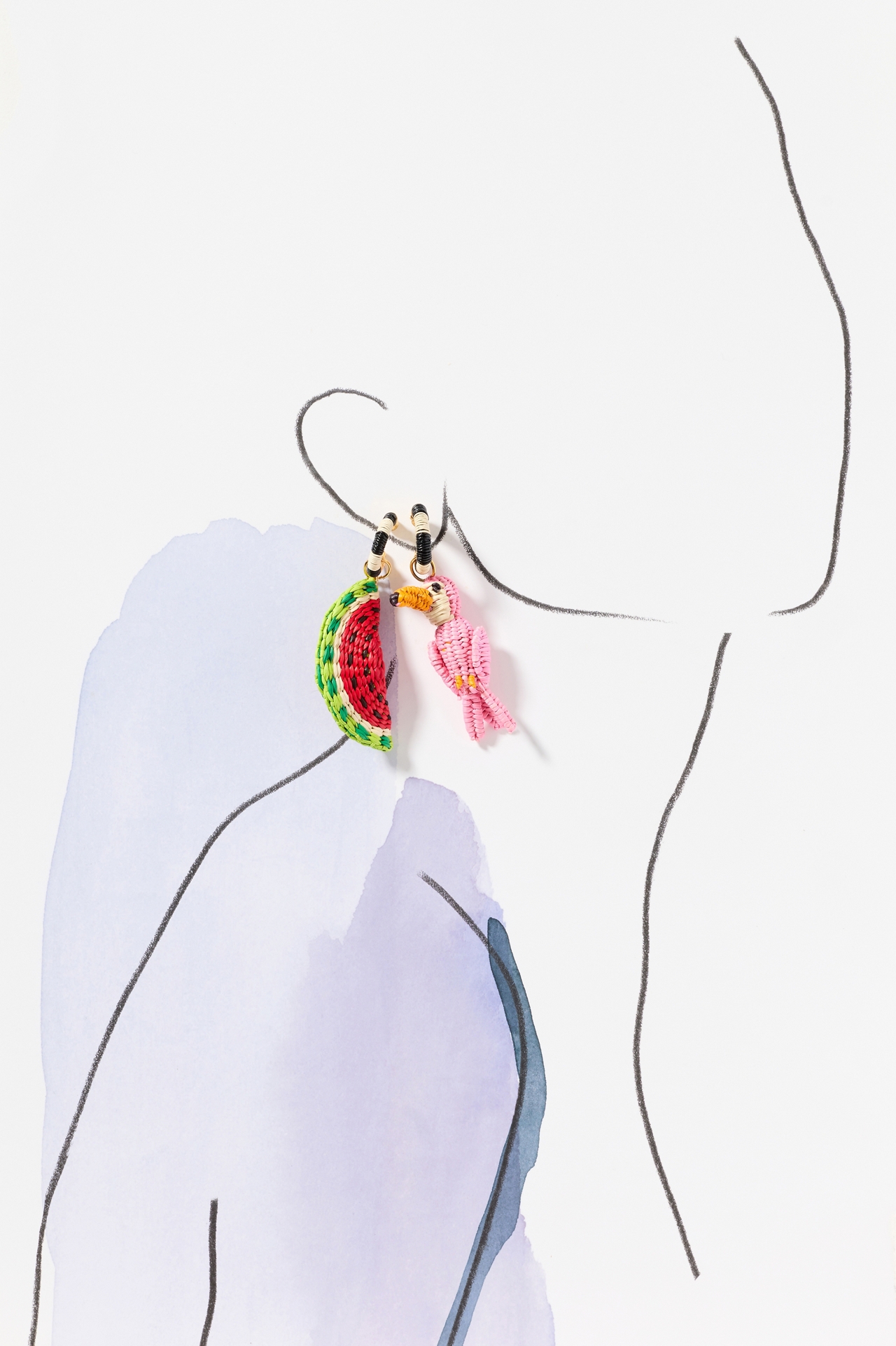 Bamboleira Clarte Charm Hoop Earrings