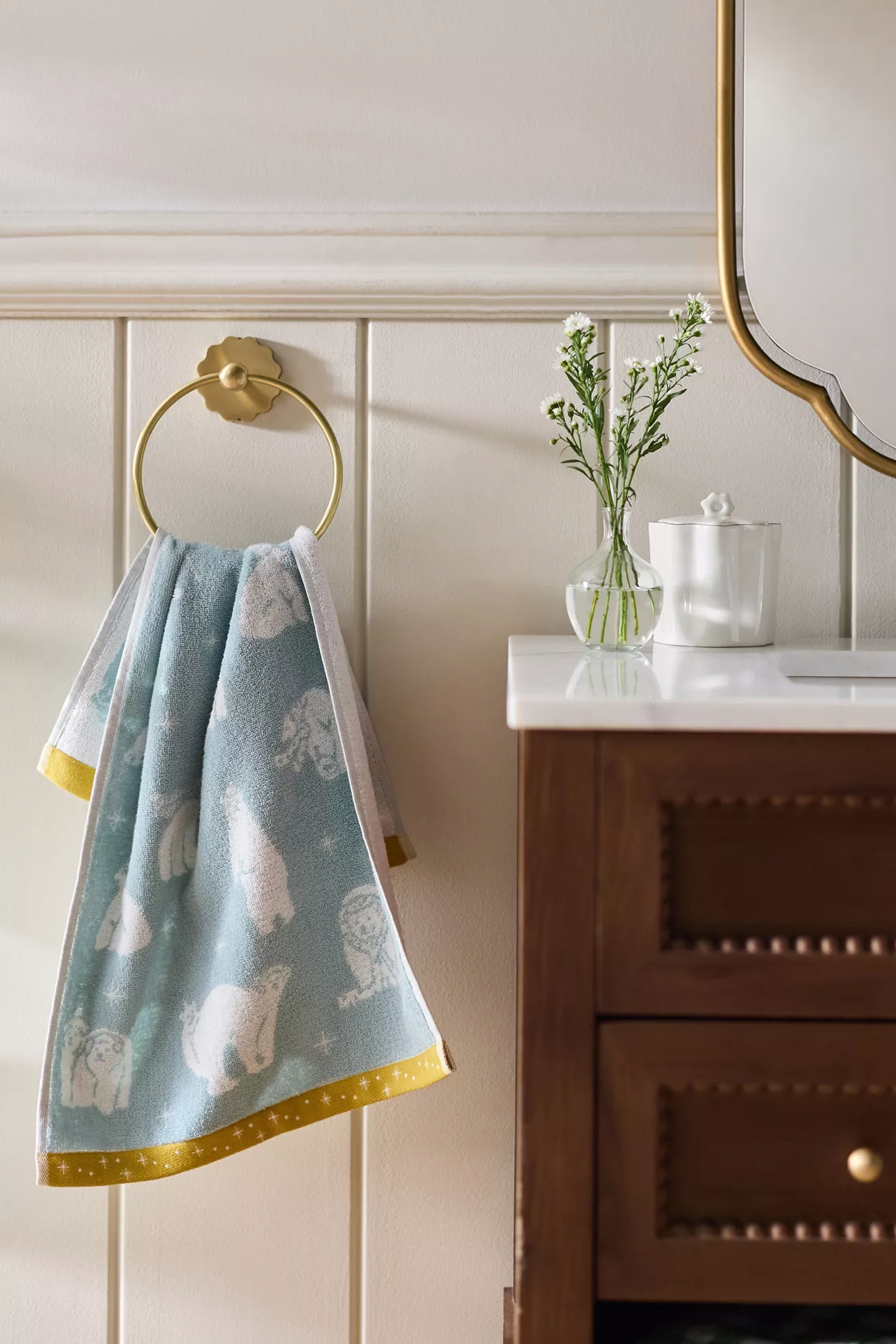 Cotton Woven Winter Icon Hand Towel