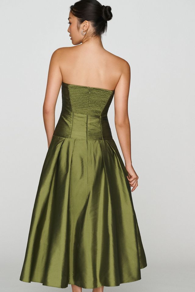 BHLDN Drop-Waist Satin Midi Dress #2