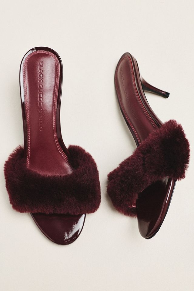 Black Suede Studio Kaia 65 Mule Heels #1