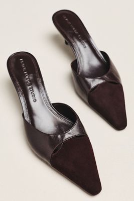 Black Suede Studio Rue 50 Kitten Heel Mules