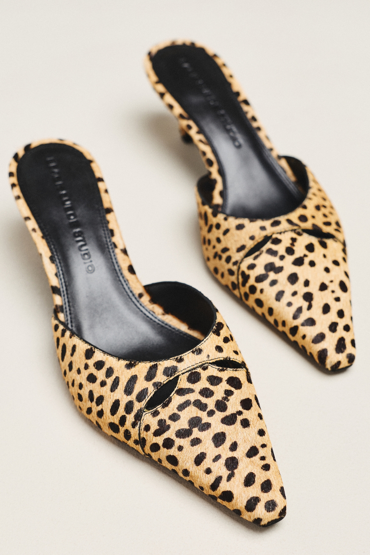 Black Suede Studio Rue 50 Kitten Heel Mules