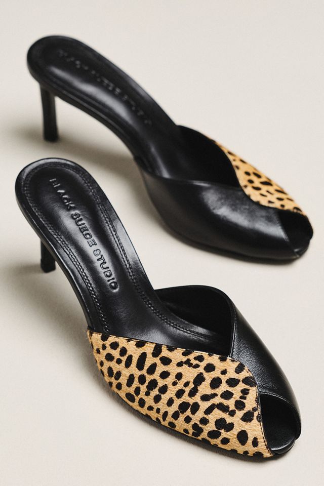 Black Suede Studio Noah Mule Heels #1
