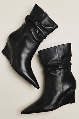 Black Suede Studio Nora 70 MM Wedge Boots