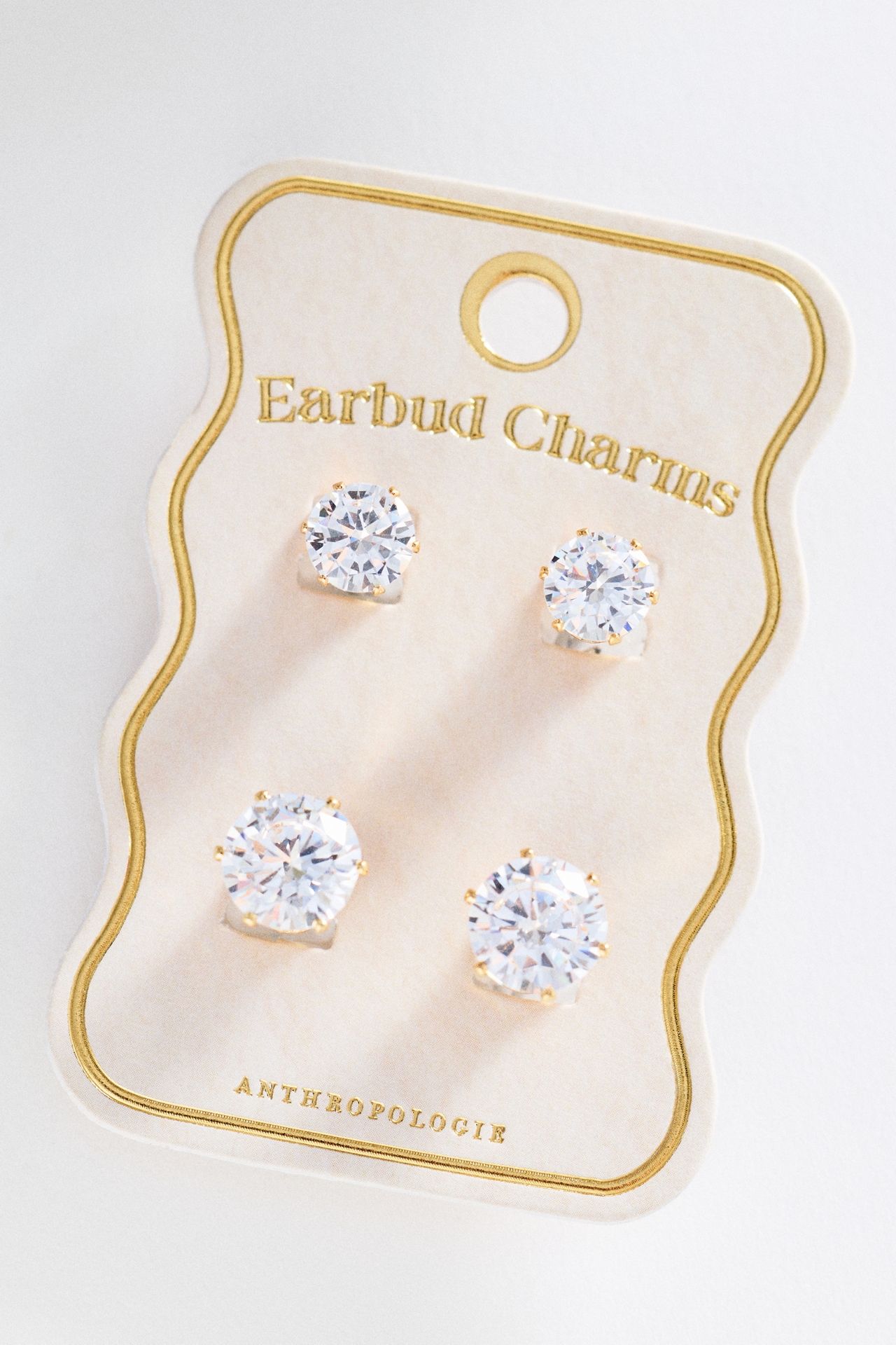 Cubic Zirconia Earbud Charms, Set of 2