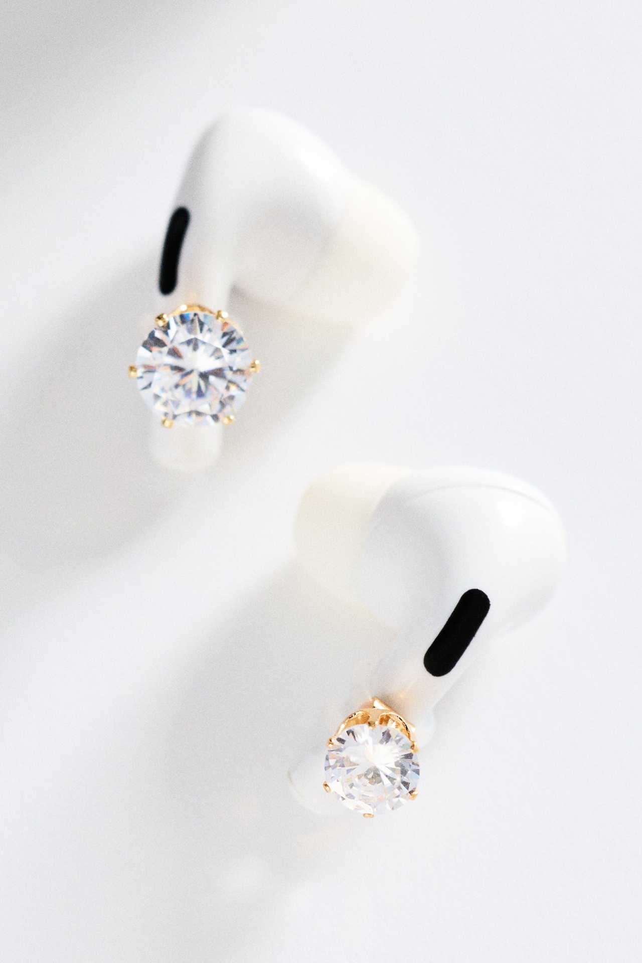 Cubic Zirconia Earbud Charms, Set of 2