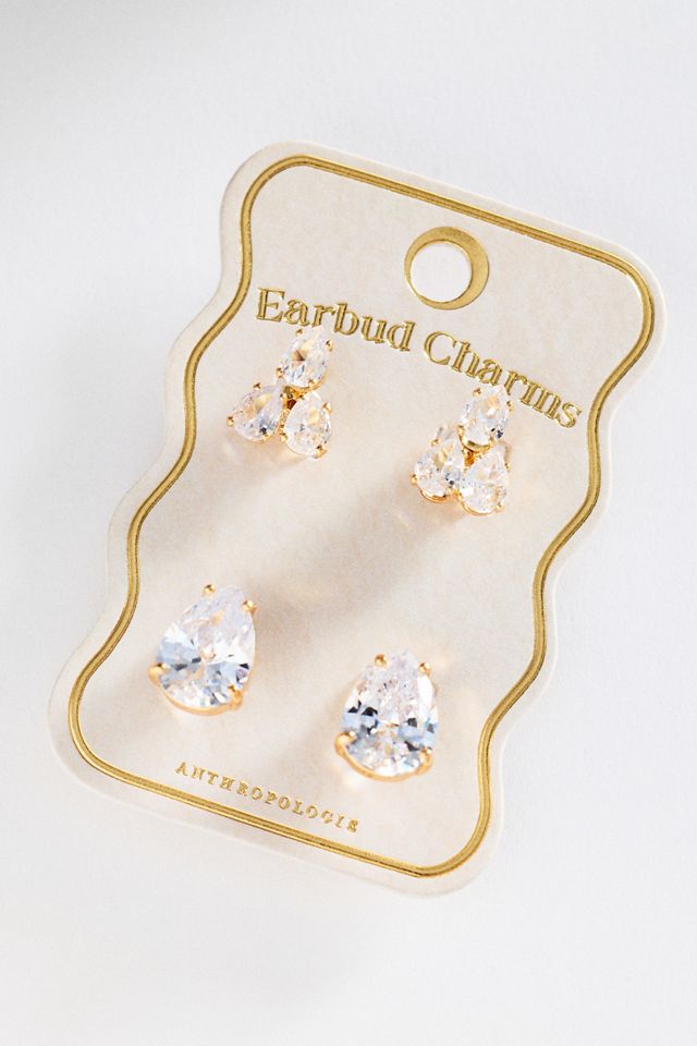 Cubic Zirconia Earbud Charms, Set of 2 #1