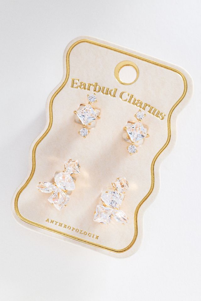 Cubic Zirconia Earbud Charms, Set of 2 #1