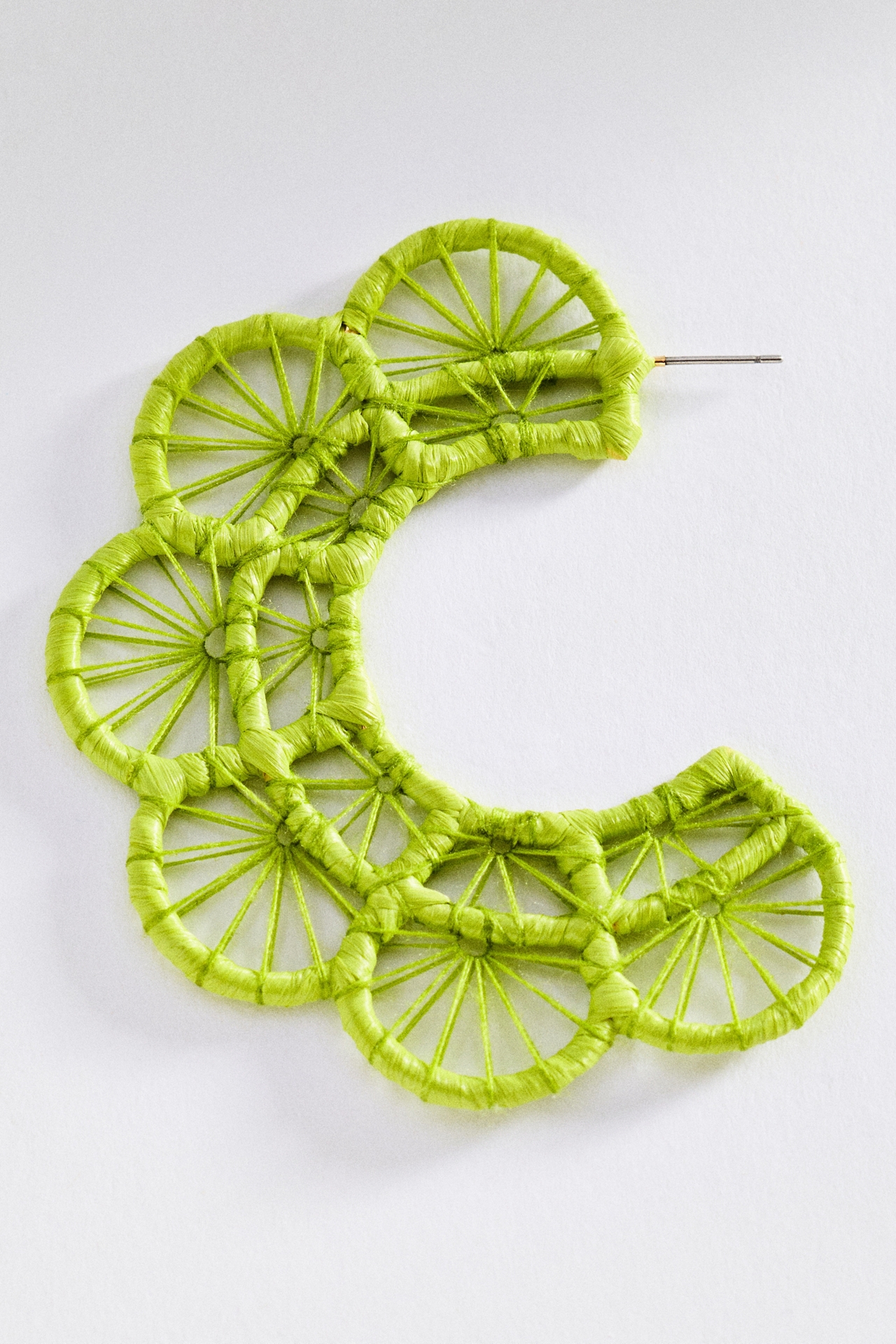 Woven Rattan Hoop Earrings