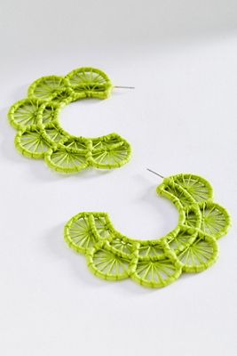 Woven Rattan Hoop Earrings