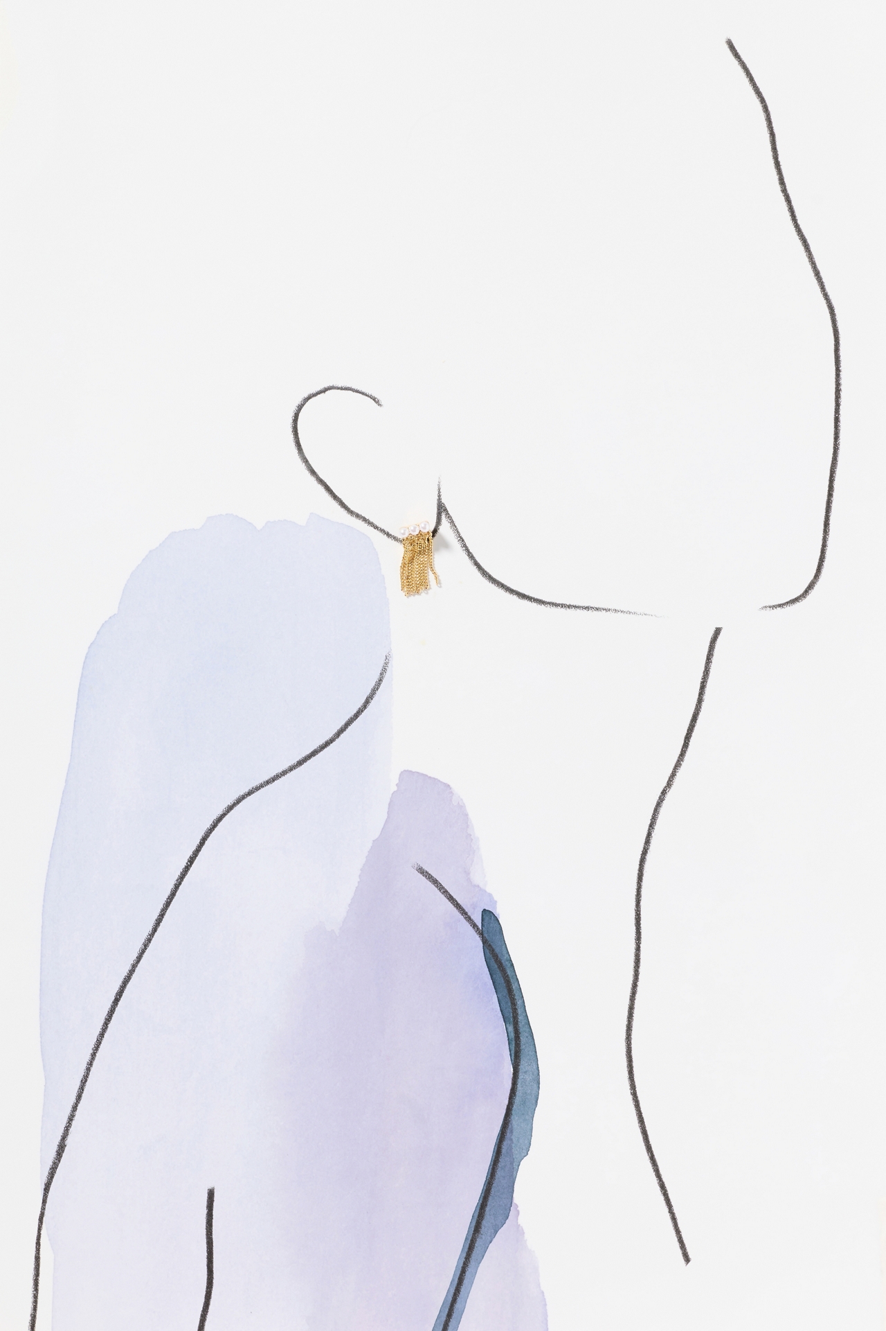 Pearl Bar Fringe Drop Earrings
