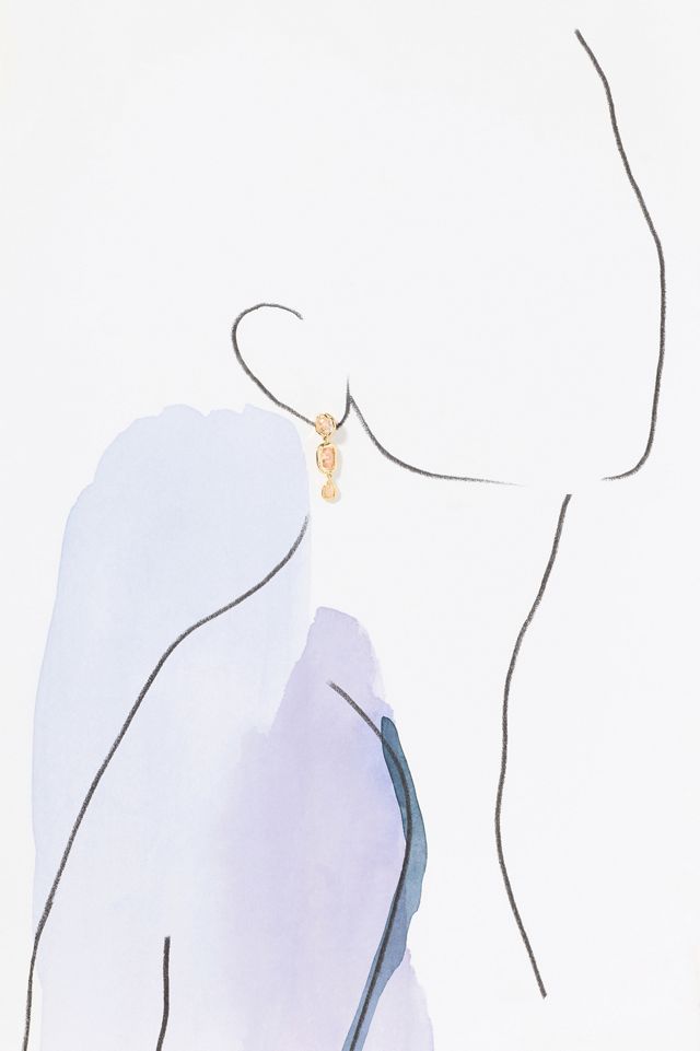 Bold Gemstone Drop Earrings #2