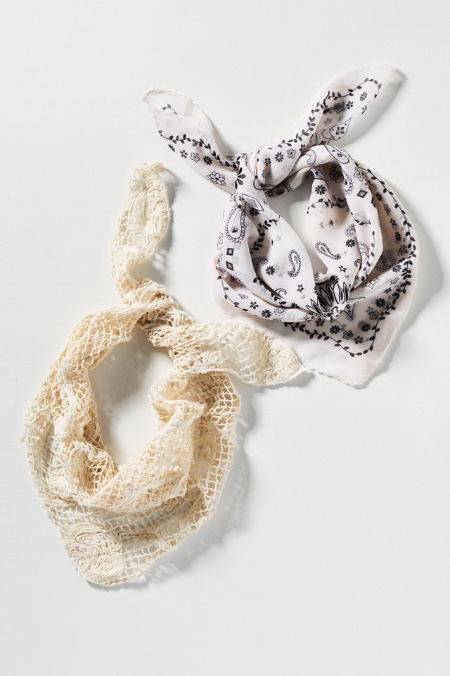 Lace Bandana Hair Scarves, Set of 2 #1